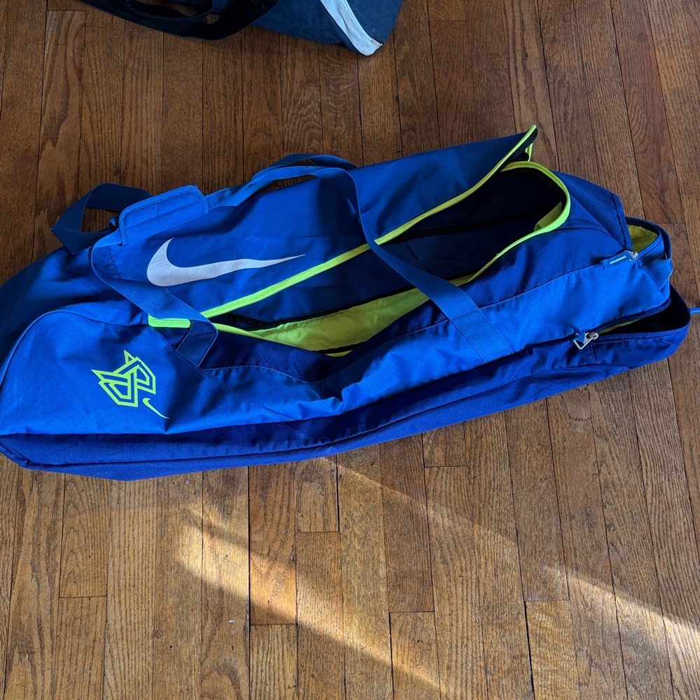 Nike Blue Duffel Bag with Green Highlights